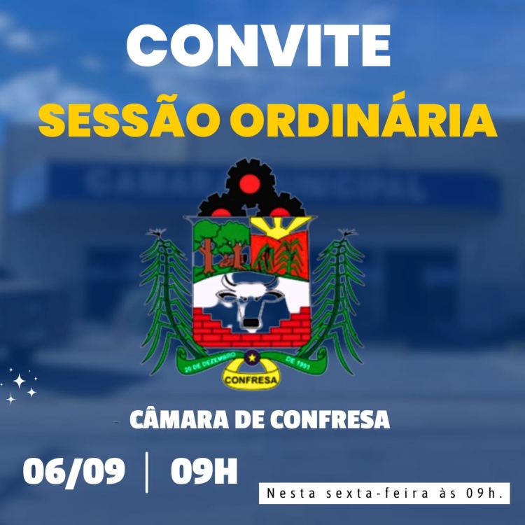 PAUTA DA SESSÃO ORDINÁRIAS DO DIA 06 DE SETEMBRO DE 2024.