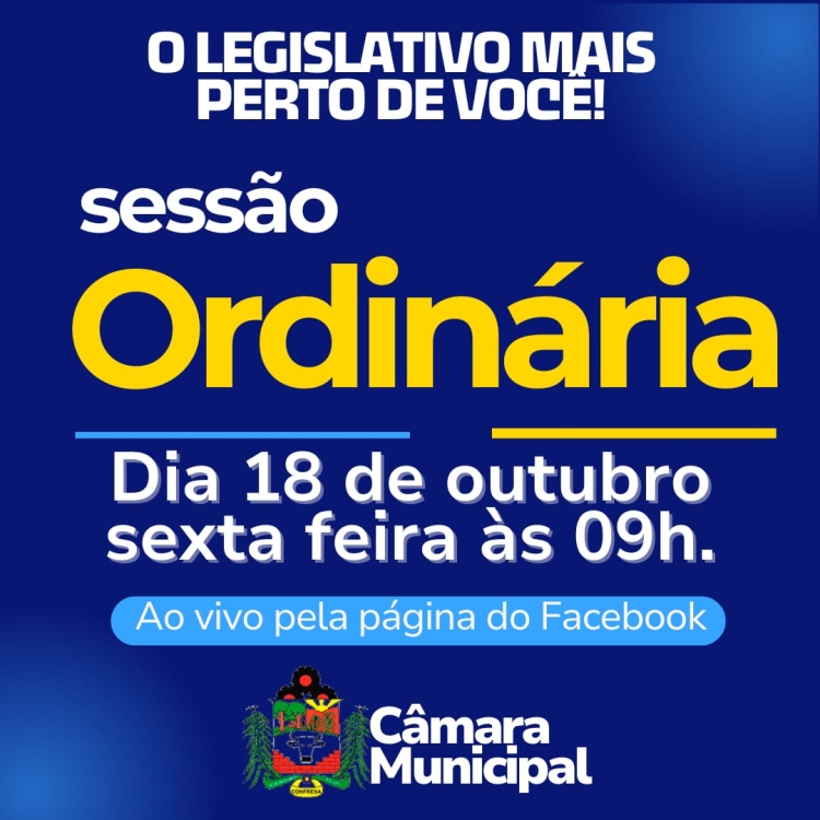 Pauta da Sessão Ordinária do dia 18 de Outubro de 2024.