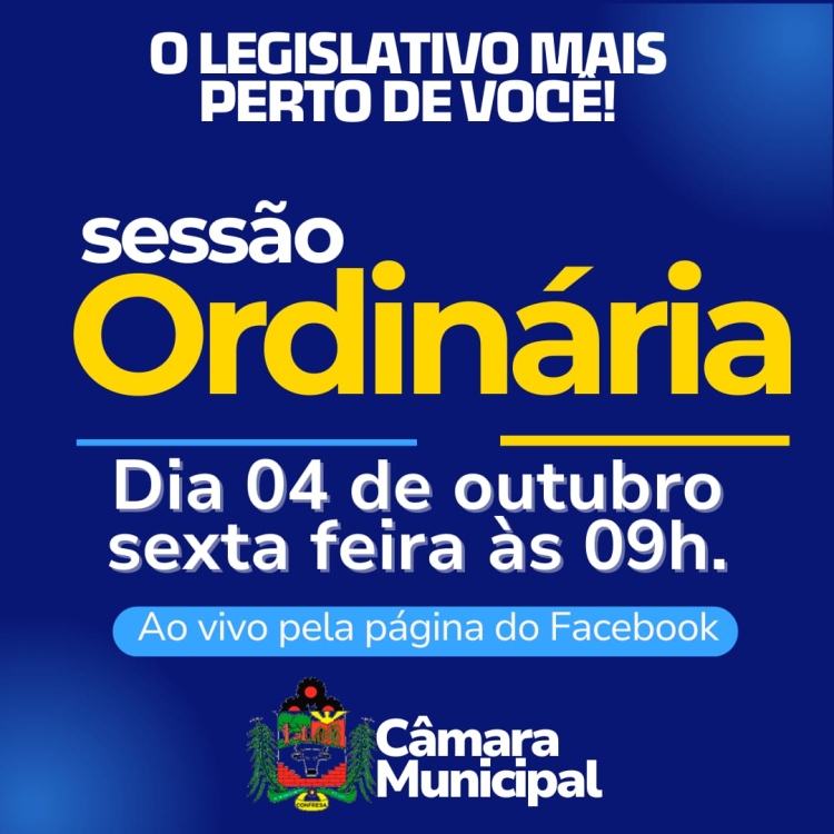 Pauta da Sessão Ordinária do dia 04 de Outubro de 2024.