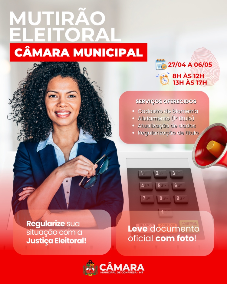Cadastro biom&eacute;trico na C&acirc;mara Municipal