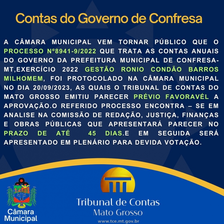 Contas do Governo de Confresa