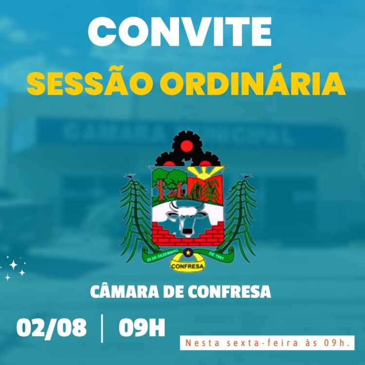 Pauta da Sessão Ordinária do dia 02 de Agosto 2024.