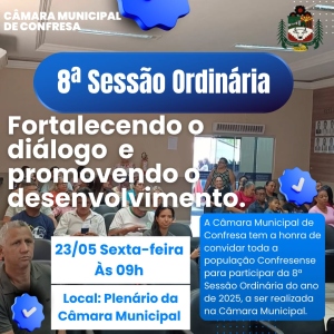 8ª SESSÃO ORDÍNARIA DO ANO DE 2025