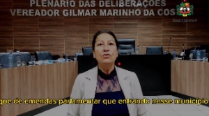 Vereadora Marli fala da emenda parlamentar que foi destinado a compra de um Castra Móvel no valor de 500 mil reais.